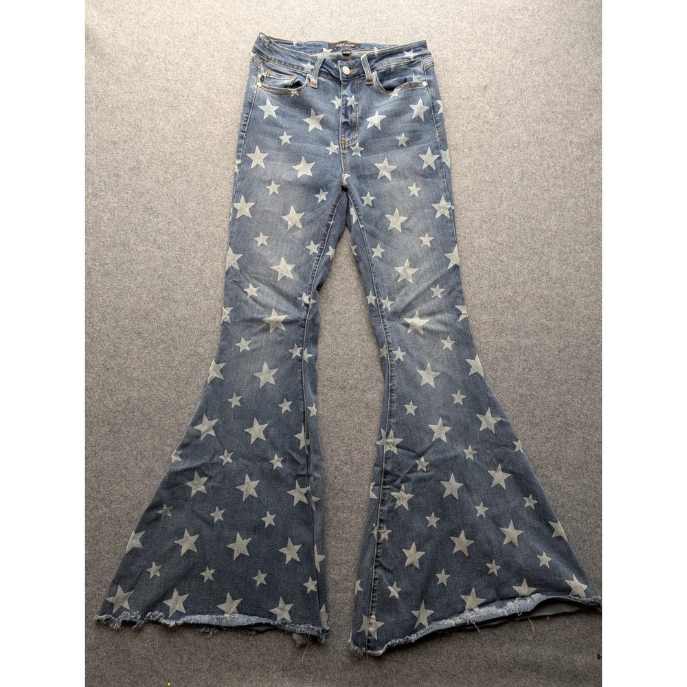 Judy Blue Super‎ Flare Star Jeans 3/26 5 Pocket Star Print High-Rise